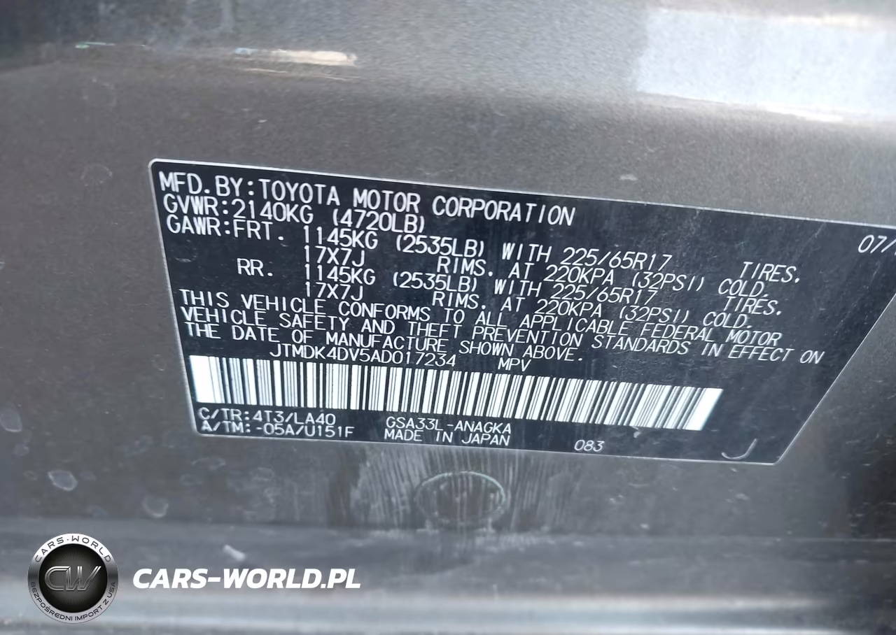 2010 Toyota Rav4 Limited V6 VIN:JTMDK4DV5AD017234 - 9