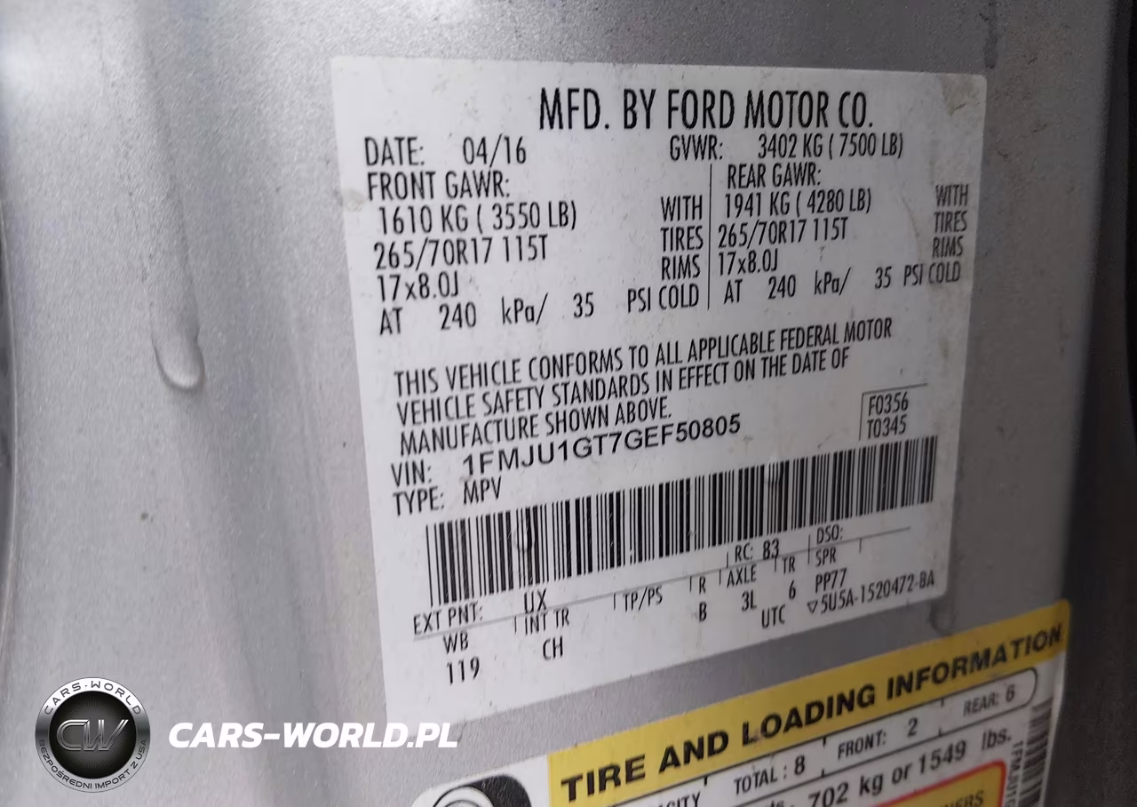 2016 Ford Expedition Xl VIN:1FMJU1GT7GEF50805 - 9