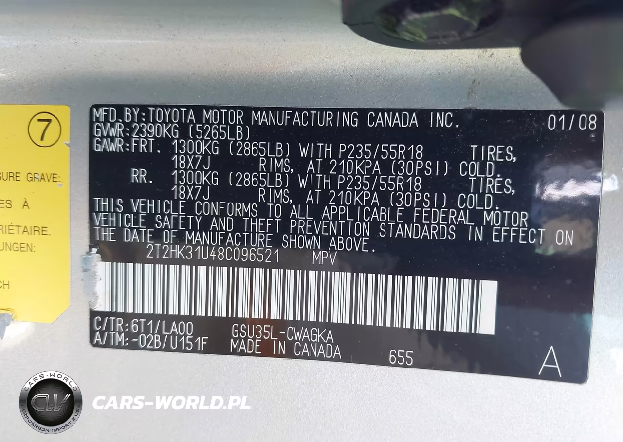 2008 Lexus Rx 350 VIN:2T2HK31U48C096521 - 9