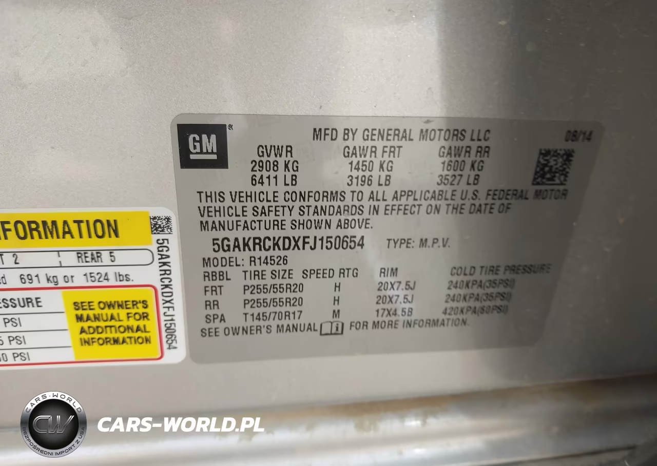 2015 Buick Enclave Premium VIN:5GAKRCKDXFJ150654 - 9
