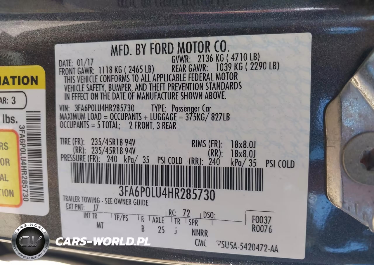 2017 Ford Fusion Hybrid Se VIN:3FA6P0LU4HR285730 - 9
