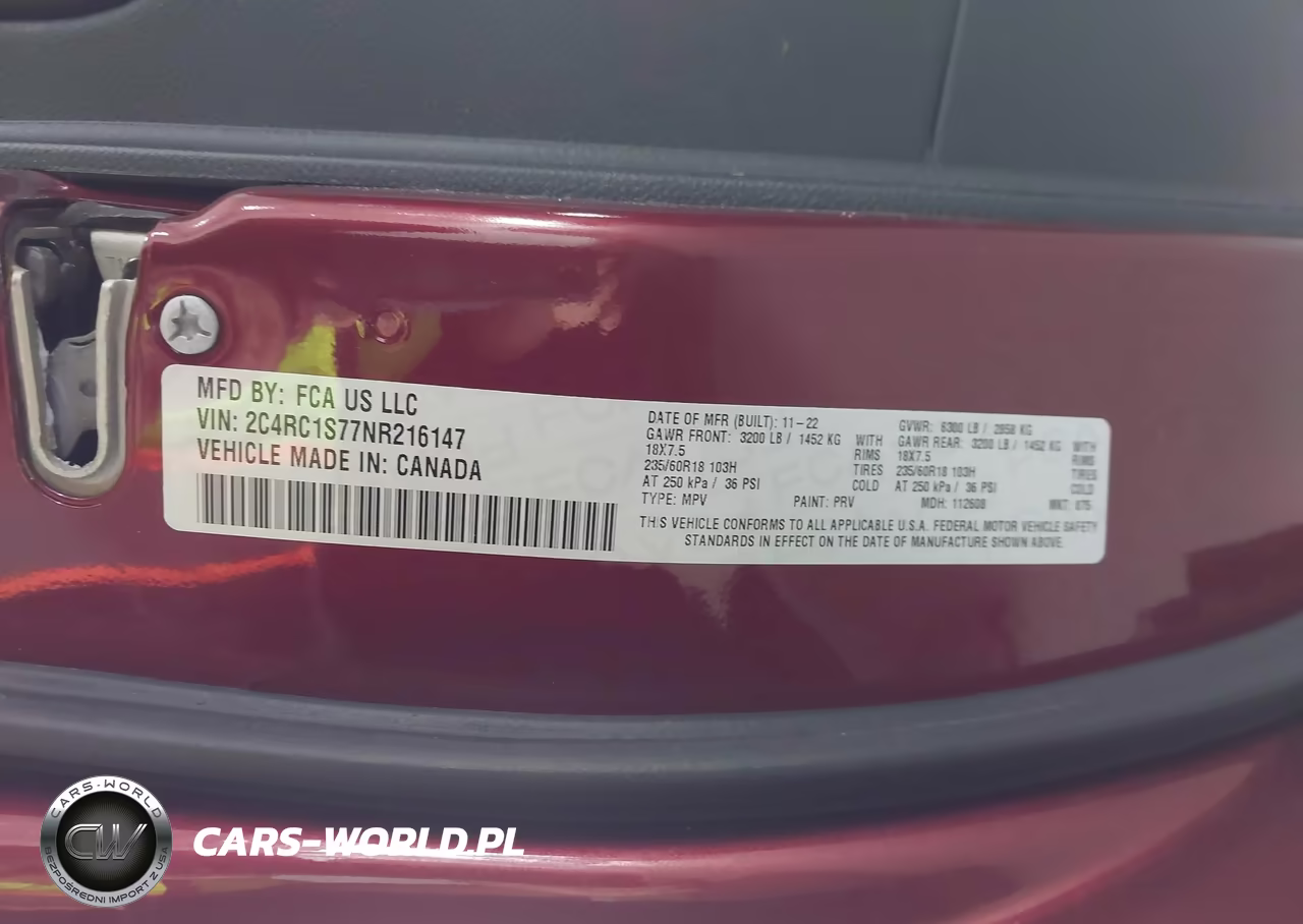 2022 Chrysler Pacifica Hybrid Limited VIN:2C4RC1S77NR216147 - 9