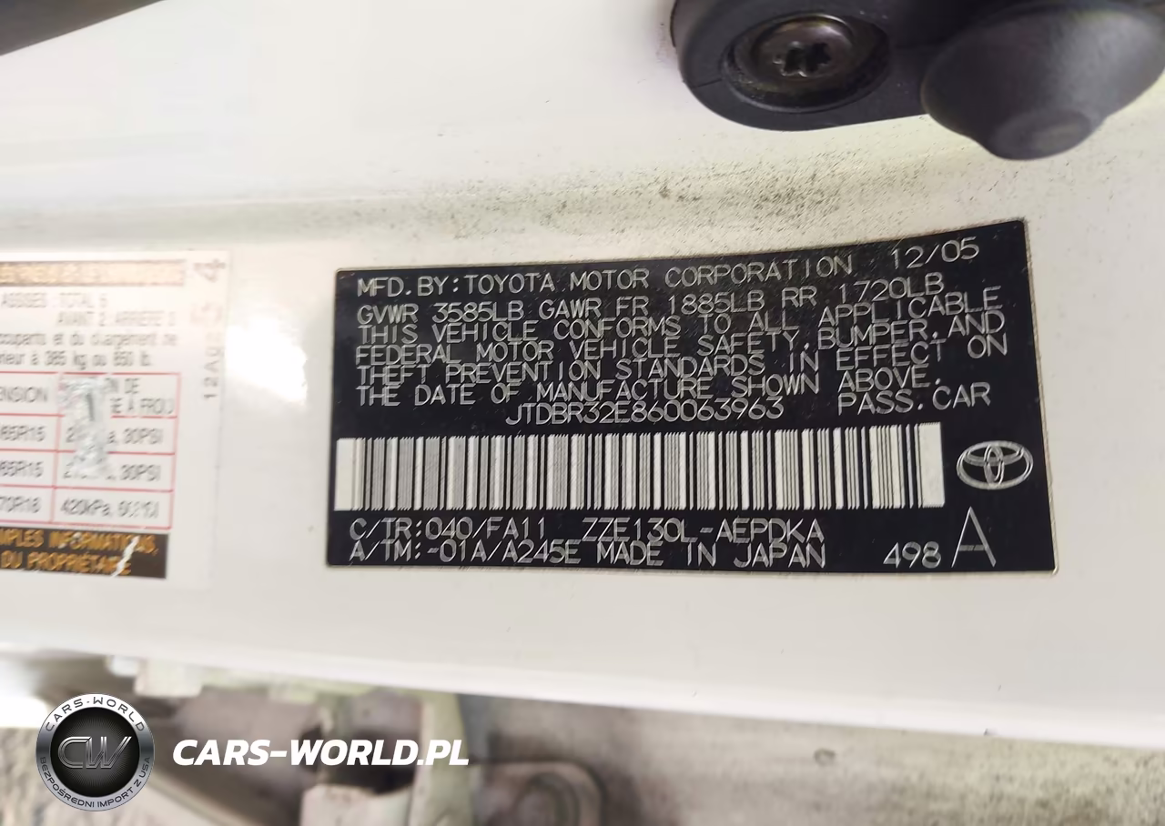 2006 Toyota Corolla Ce VIN:JTDBR32E860063963 - 9