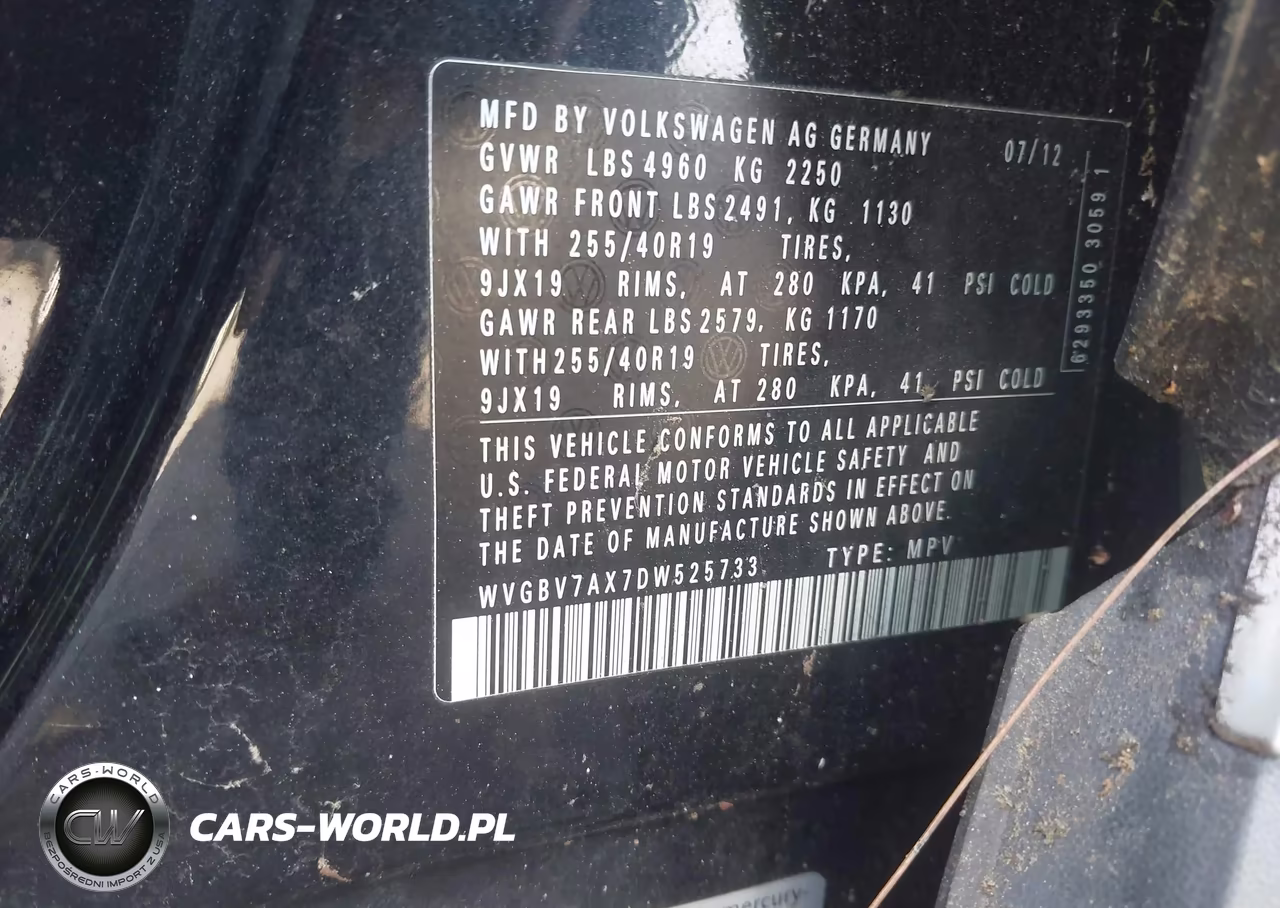 2013 Volkswagen Tiguan Sel VIN:WVGBV7AX7DW525733 - 9