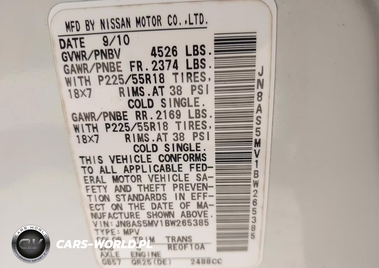 2011 Nissan Rogue Sv VIN:JN8AS5MV1BW265385 - 9