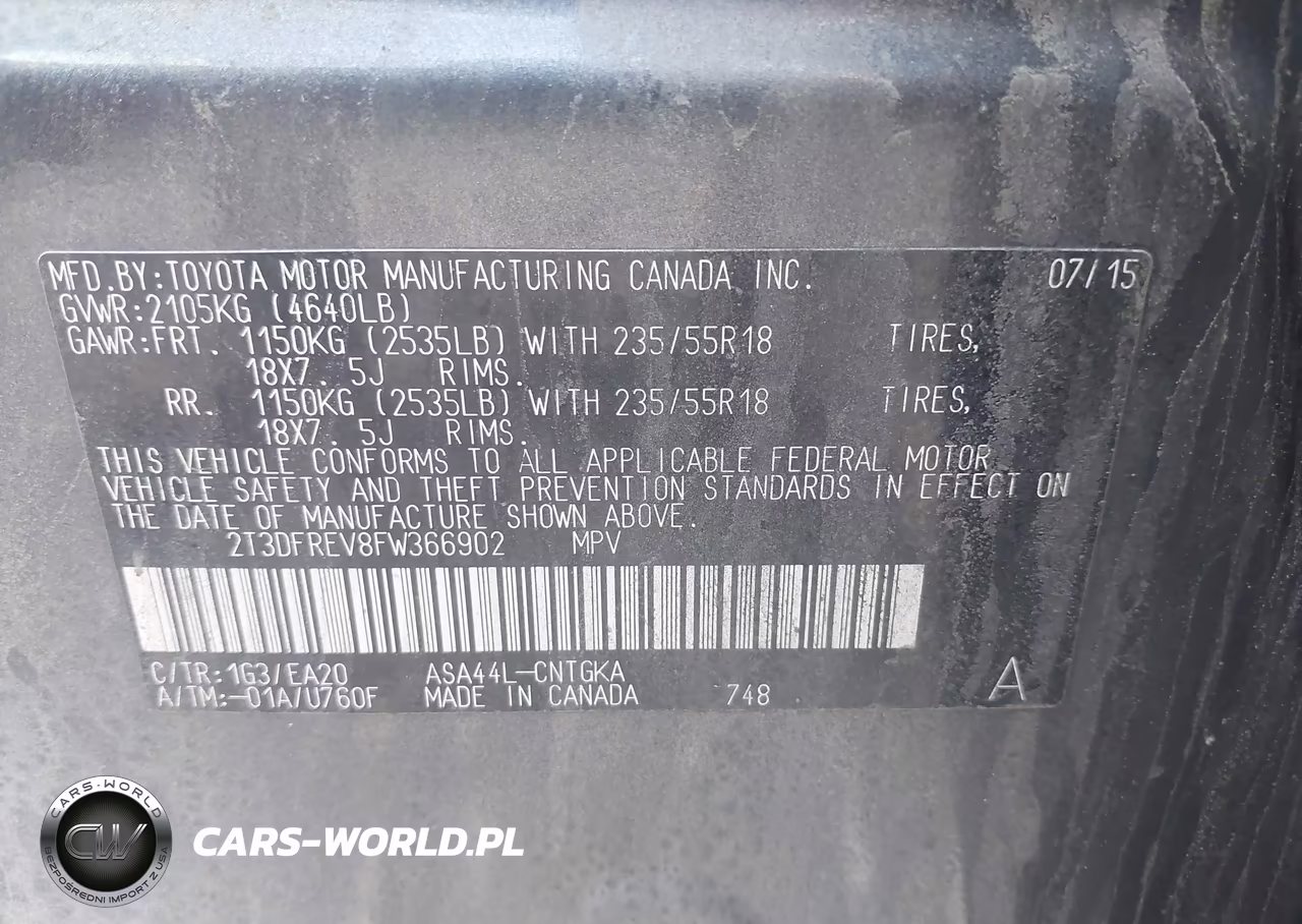 2015 Toyota Rav4 Limited VIN:2T3DFREV8FW366902 - 9