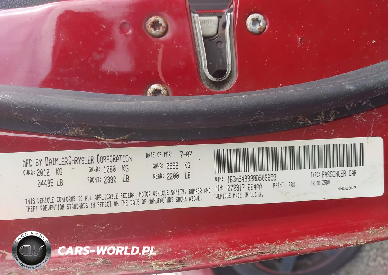 2008 Dodge Caliber Sxt VIN:1B3HB48B38D509659 - 9