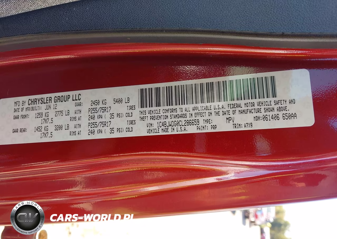 2012 Jeep Wrangler Unlimited Sport VIN:1C4BJWDG0CL286659 - 9