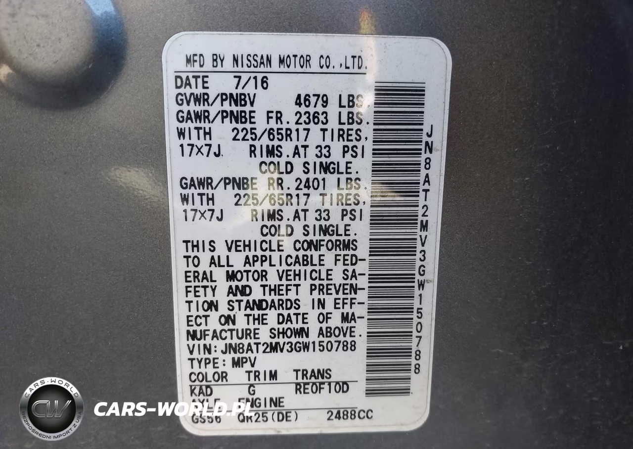 2016 Nissan Rogue S VIN:JN8AT2MV3GW150788 - 9