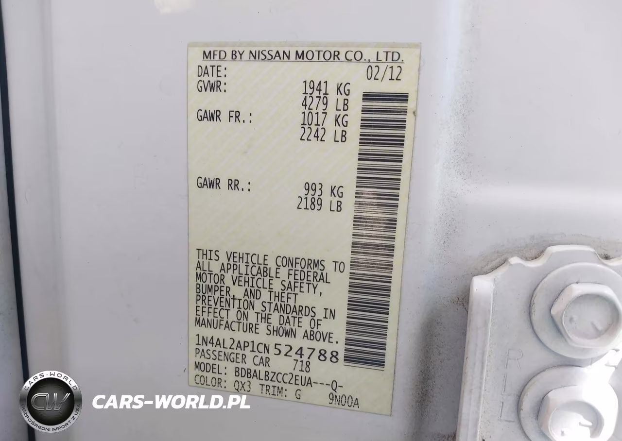 2012 Nissan Altima 2.5 S VIN:1N4AL2AP1CN524788 - 9