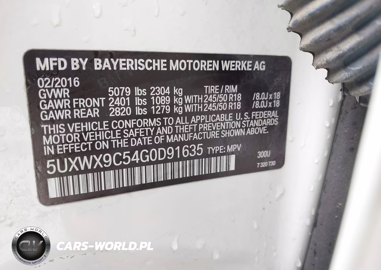 2016 BMW X3 xDrive28I VIN:5UXWX9C54G0D91635 - 9