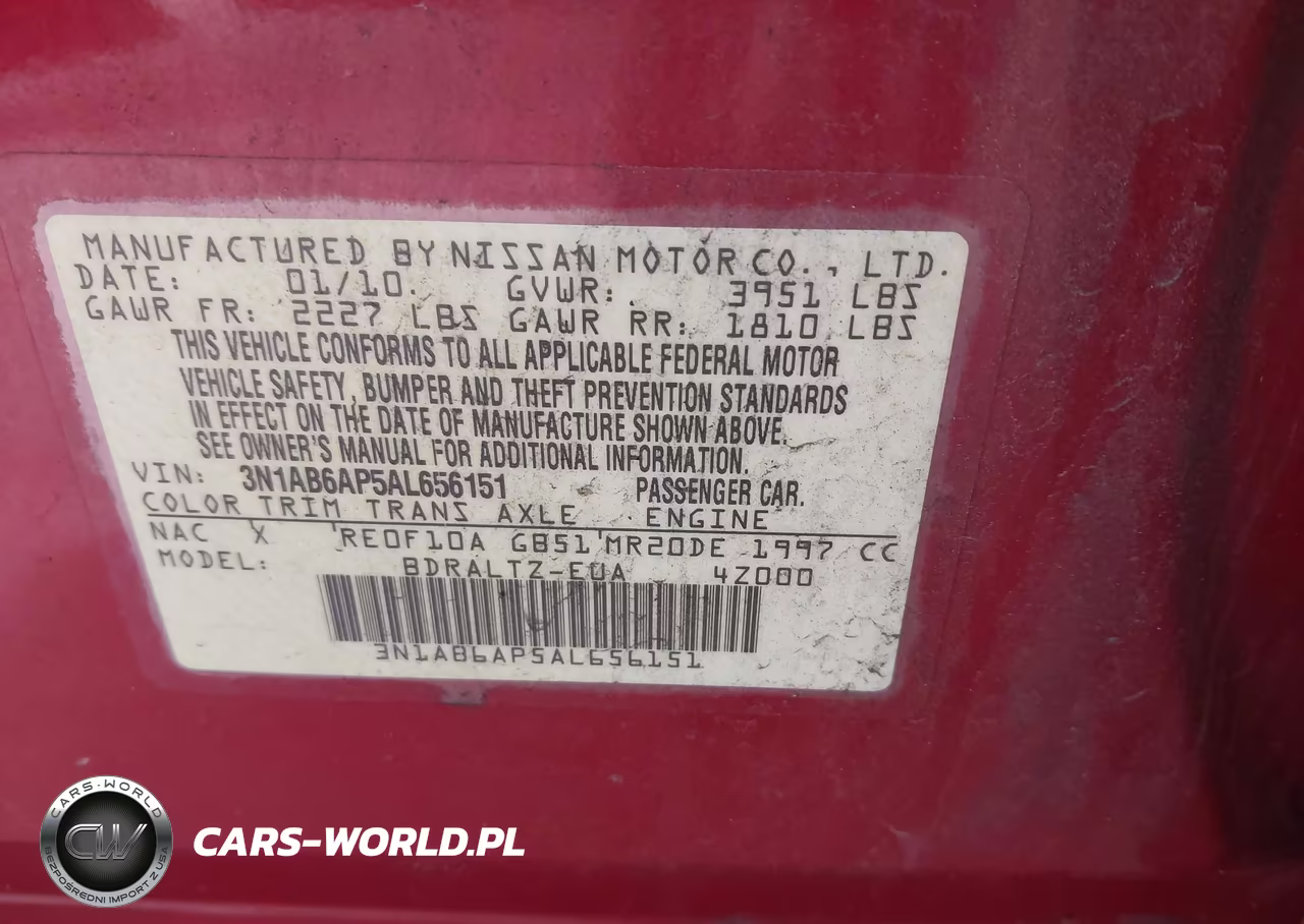 2010 Nissan Sentra 2.0S VIN:3N1AB6AP5AL656151 - 9