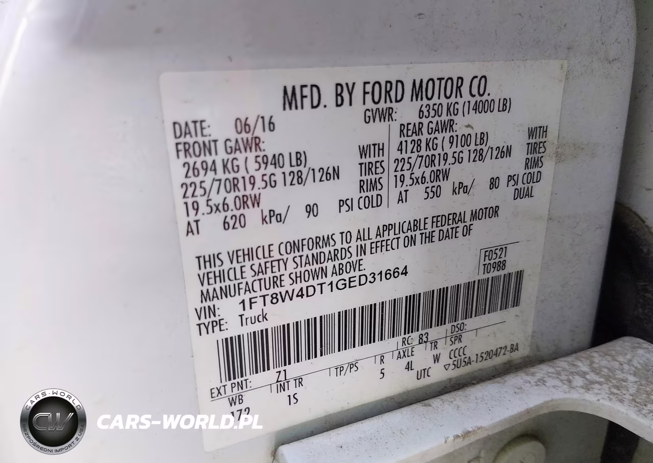 2016 Ford F-450 Xl VIN:1FT8W4DT1GED31664 - 9