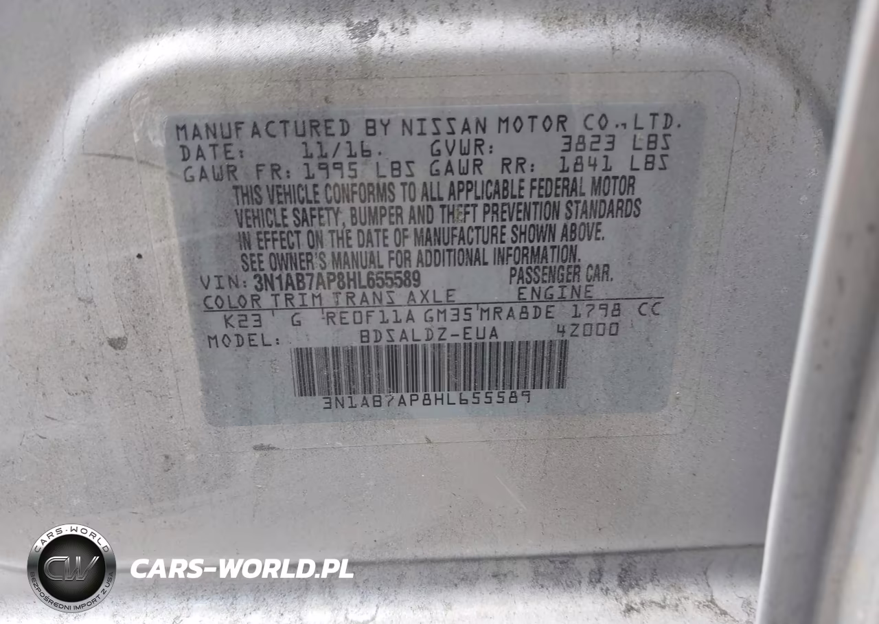 2017 Nissan Sentra Sv VIN:3N1AB7AP8HL655589 - 9