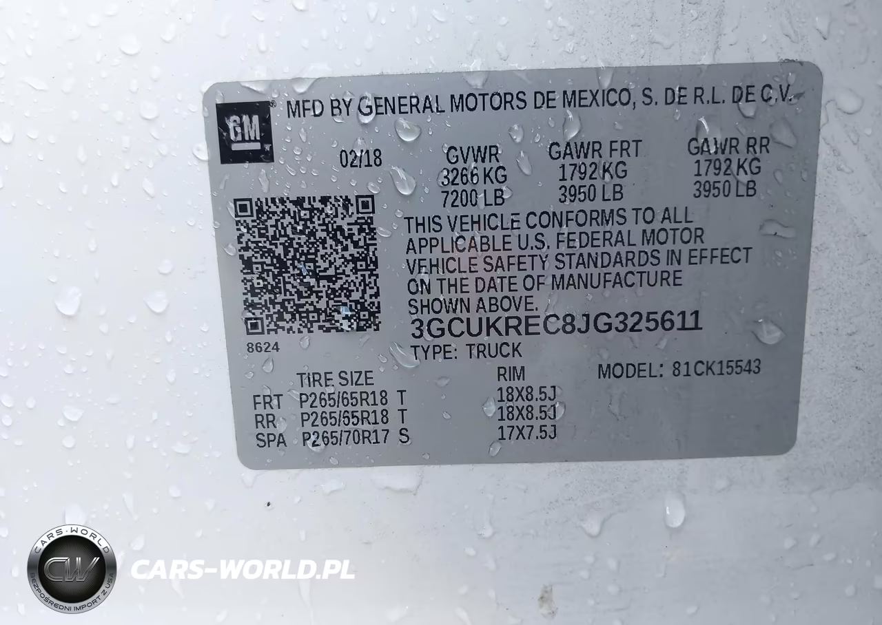 2018 Chevrolet Silverado 1500 2Lt VIN:3GCUKREC8JG325611 - 9