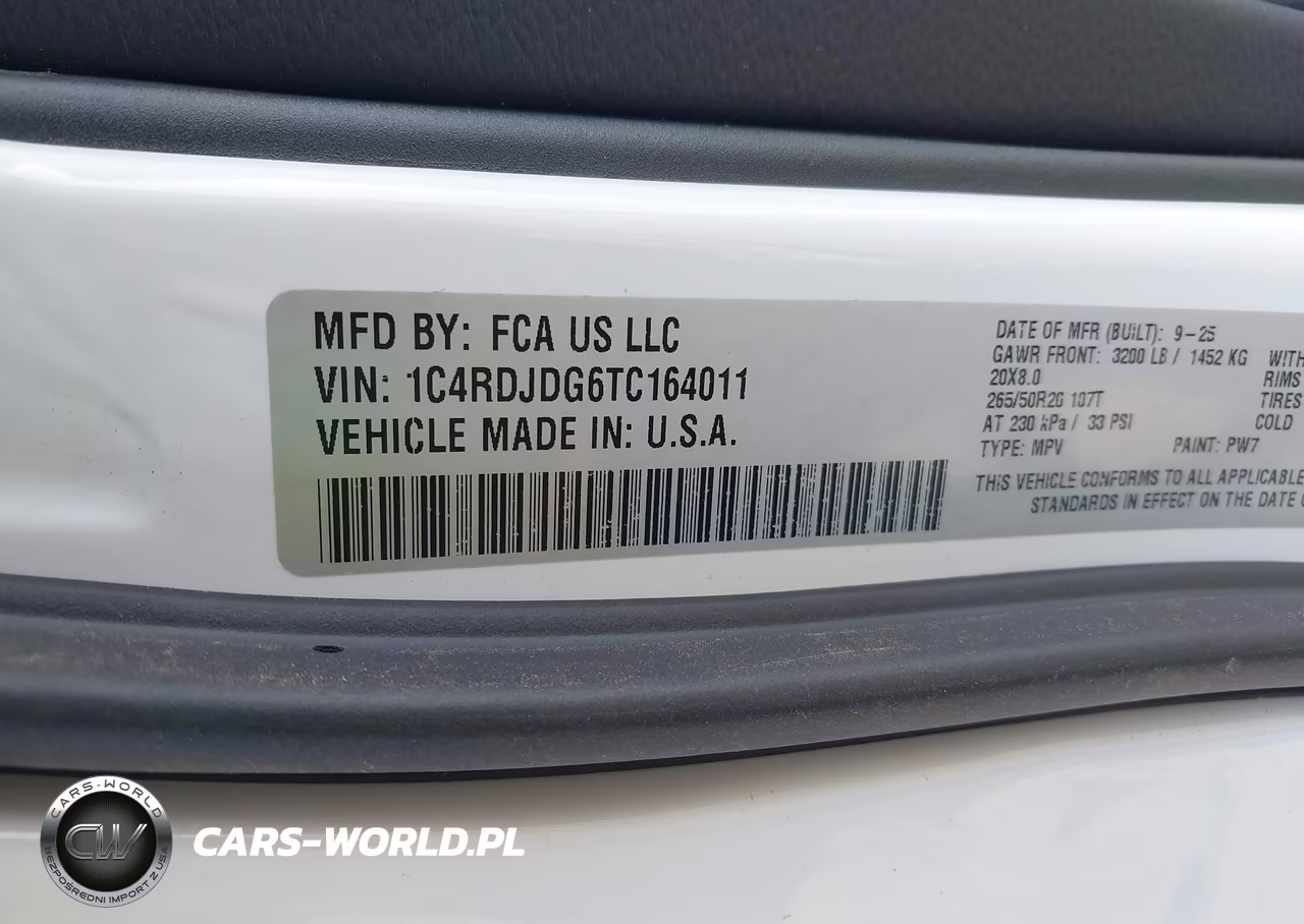 2026 Dodge Durango Gt Awd VIN:1C4RDJDG6TC164011 - 9