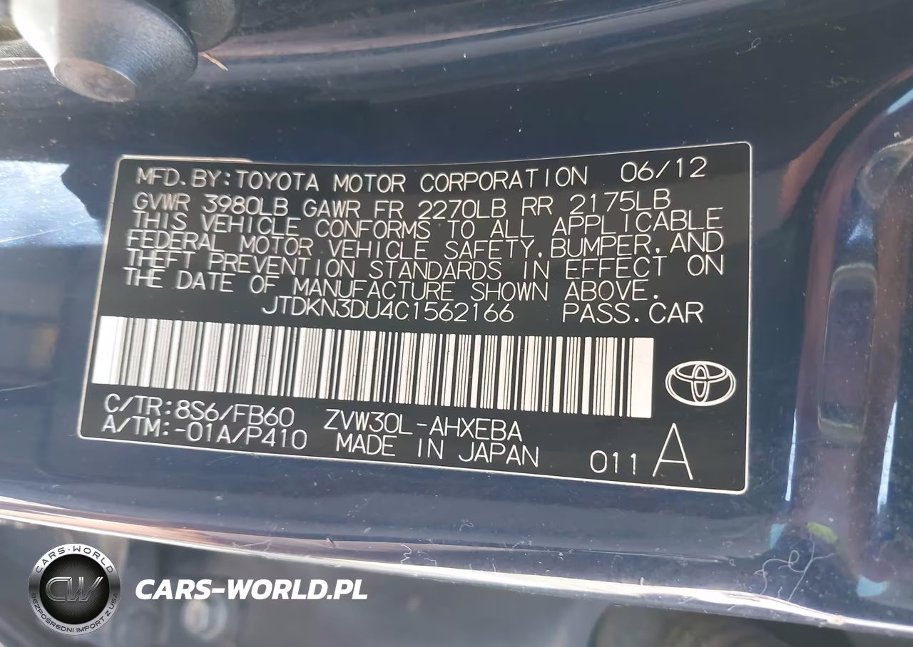 2012 Toyota Prius Three VIN:JTDKN3DU4C1562166 - 9