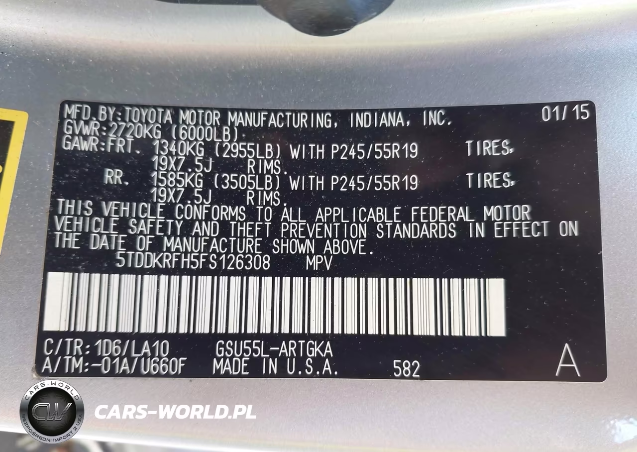 2015 Toyota Highlander Limited V6 VIN:5TDDKRFH5FS126308 - 9