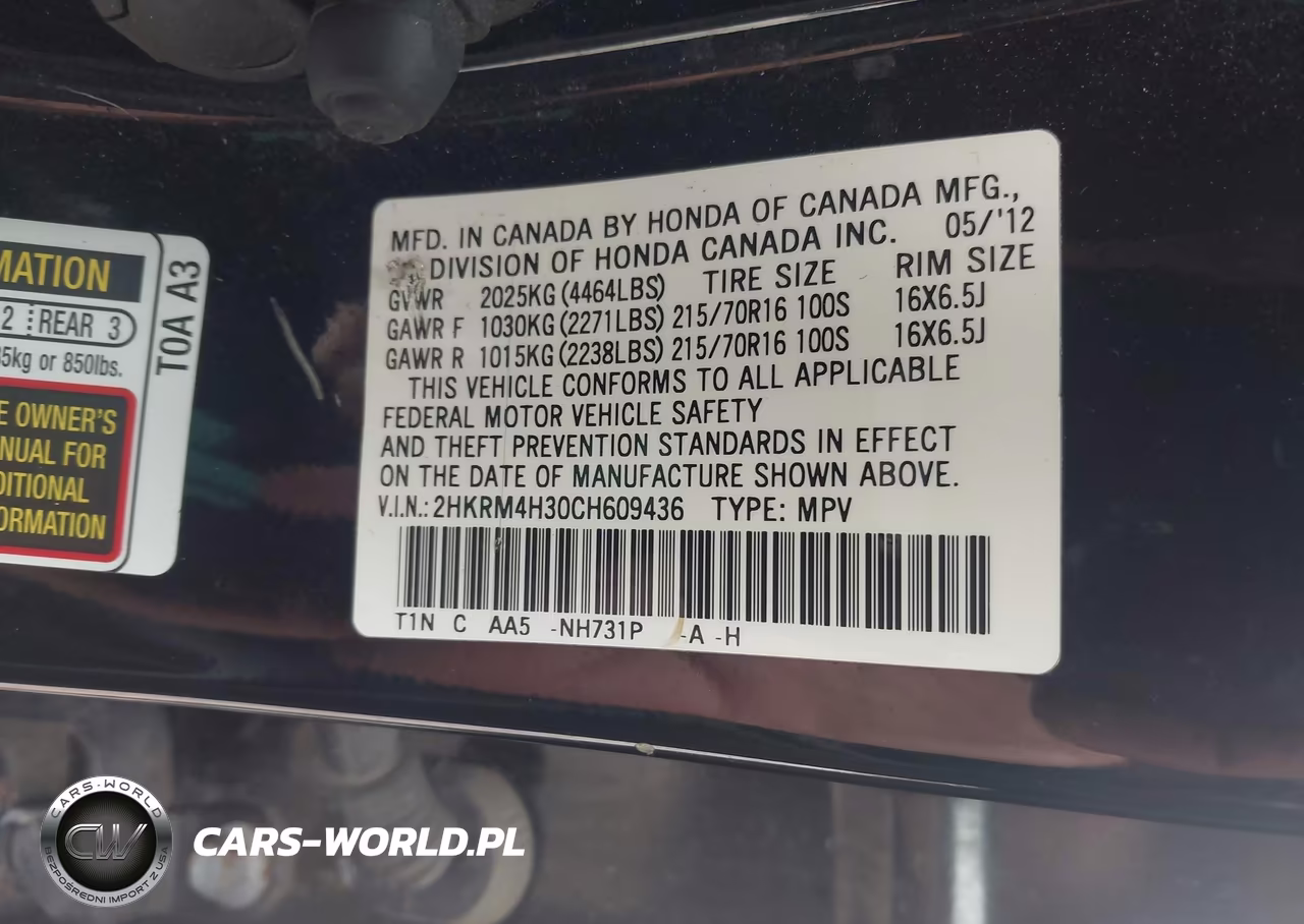 2012 Honda Cr-V Lx VIN:2HKRM4H30CH609436 - 9