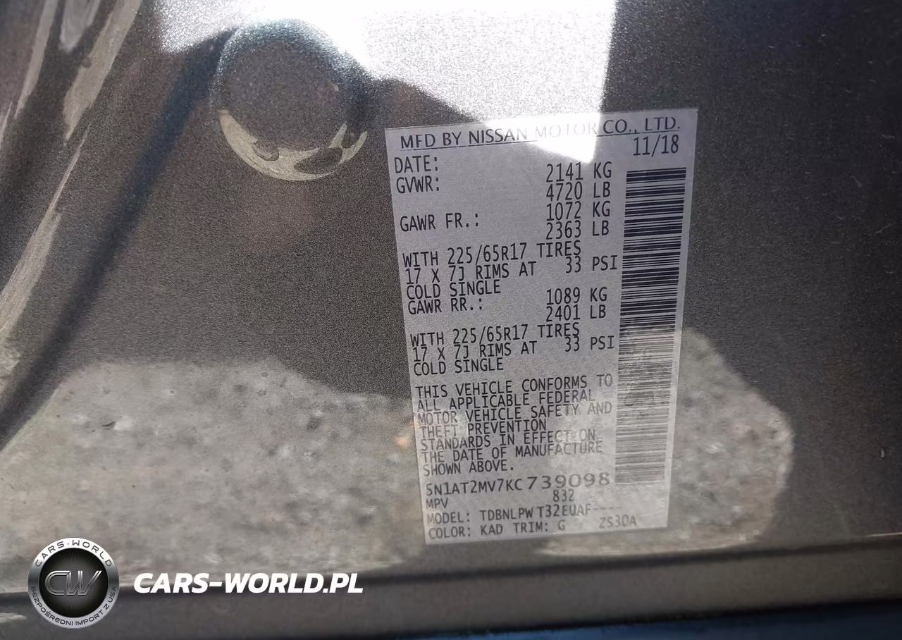 2019 Nissan Rogue S VIN:5N1AT2MV7KC739098 - 9