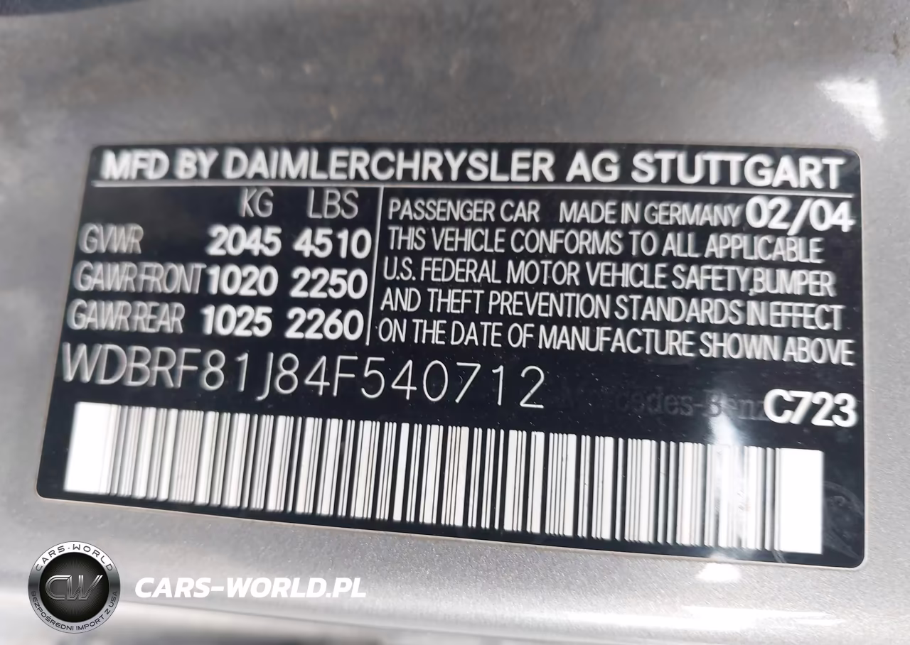 2004 Mercedes-Benz C 240 4Matic VIN:WDBRF81J84F540712 - 9