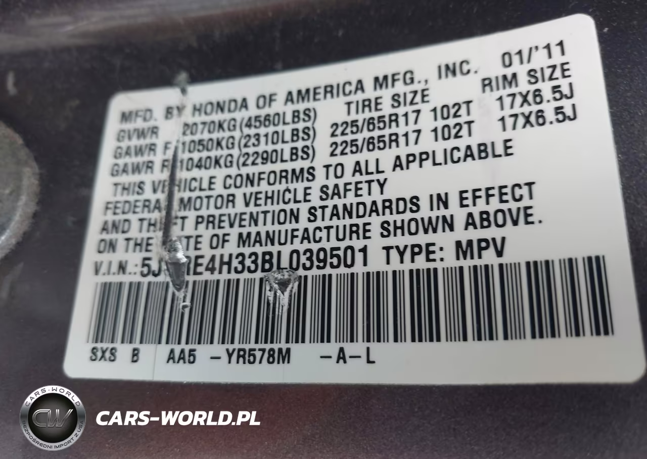 2011 Honda Cr-V Lx VIN:5J6RE4H33BL039501 - 9