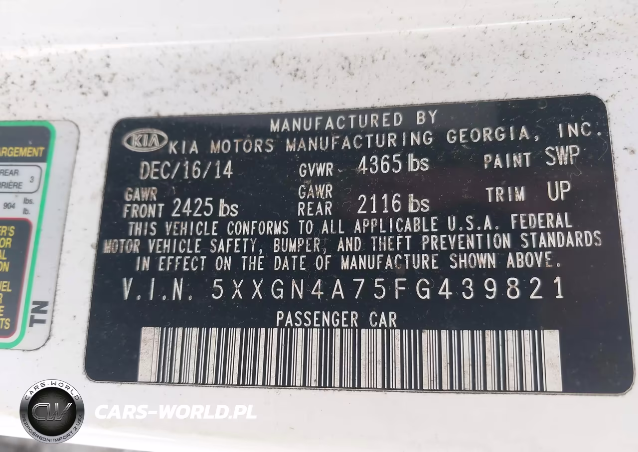 2015 Kia Optima Ex VIN:5XXGN4A75FG439821 - 9
