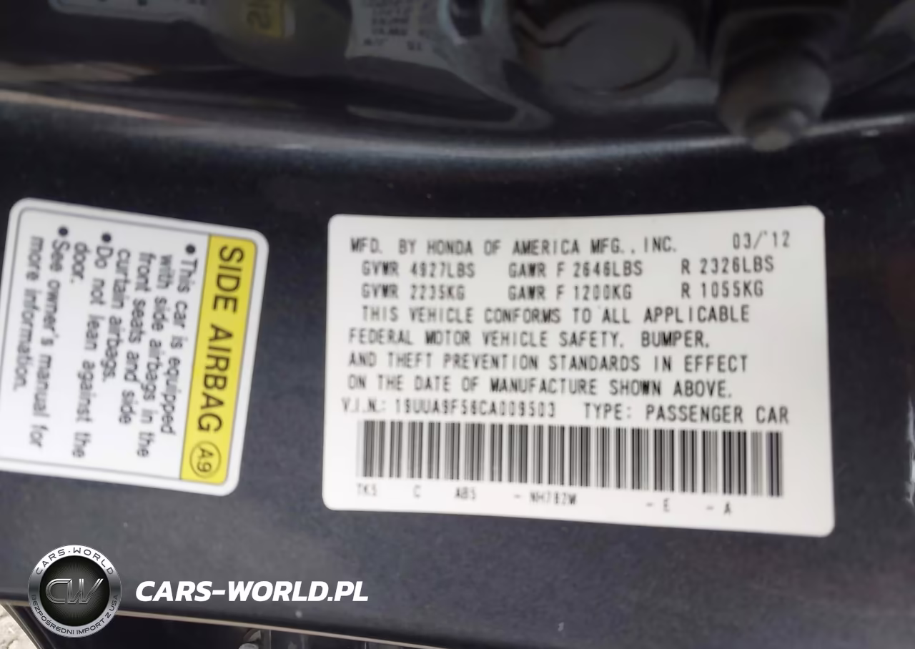 2012 Acura Tl 3.7 VIN:19UUA9F56CA009503 - 9