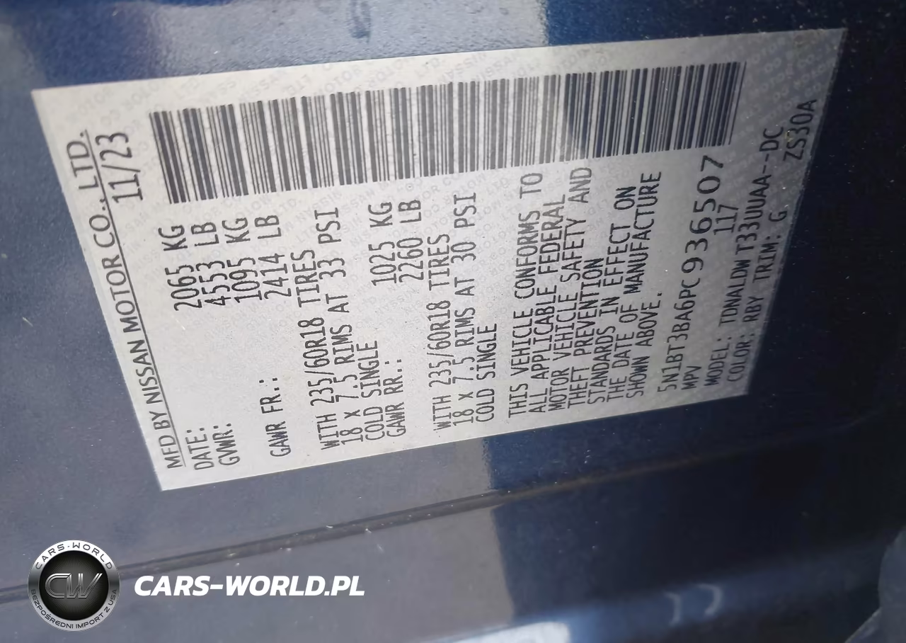 2023 Nissan Rogue Sv Fwd VIN:5N1BT3BA6PC936507 - 9