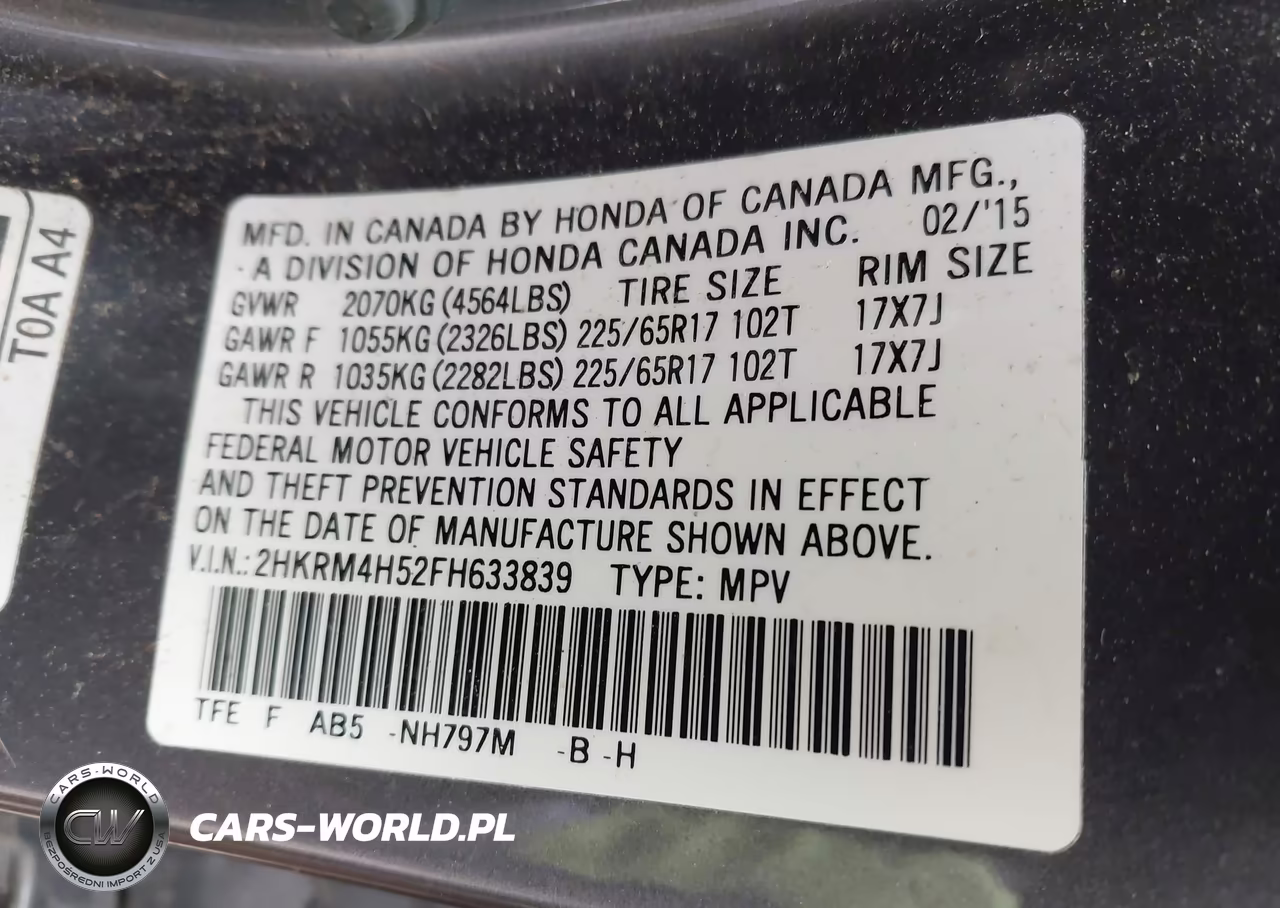 2015 Honda Cr-V Ex VIN:2HKRM4H52FH633839 - 9