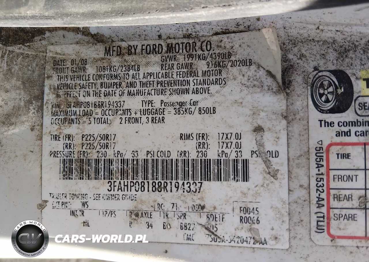 2008 Ford Fusion Sel VIN:3FAHP08188R194337 - 9