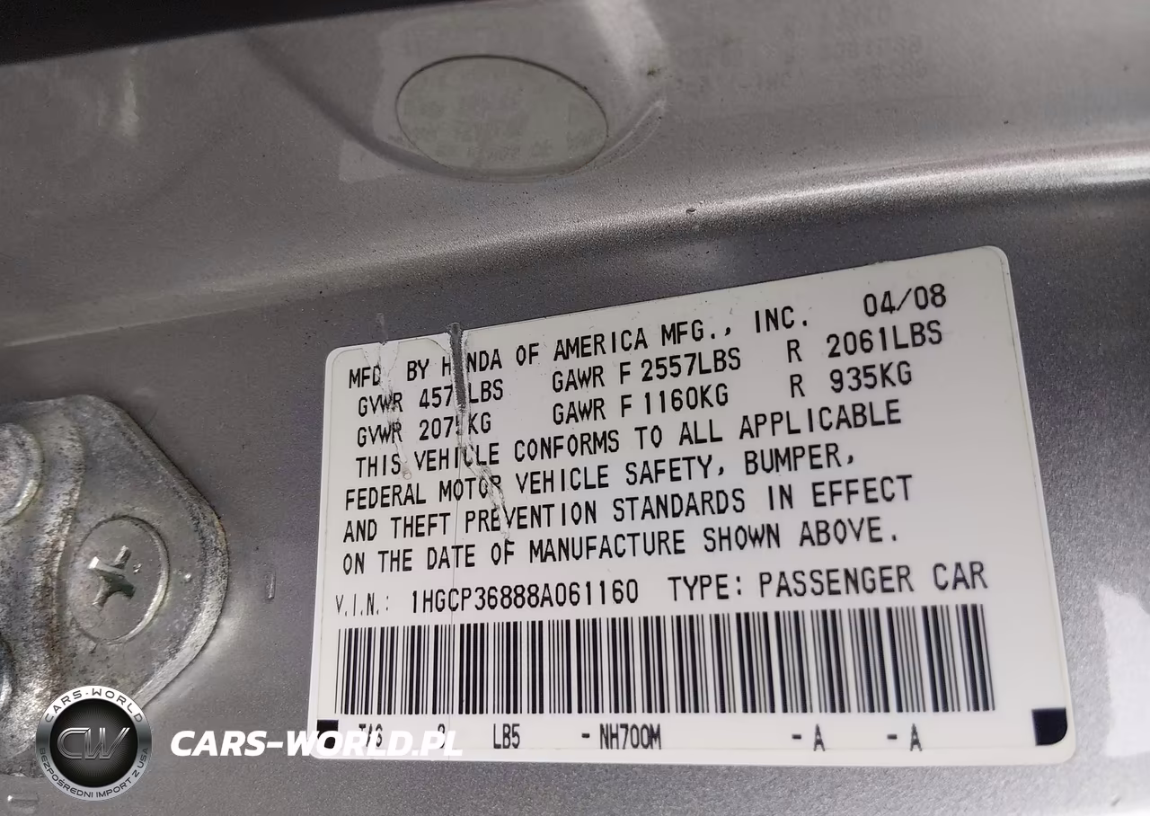 2008 Honda Accord 3.5 Ex-L VIN:1HGCP36888A061160 - 9