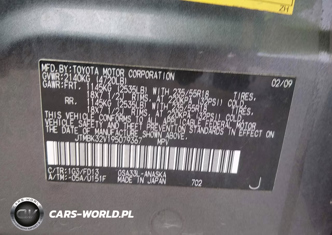 2009 Toyota Rav4 Sport V6 VIN:JTMBK32V195079367 - 9