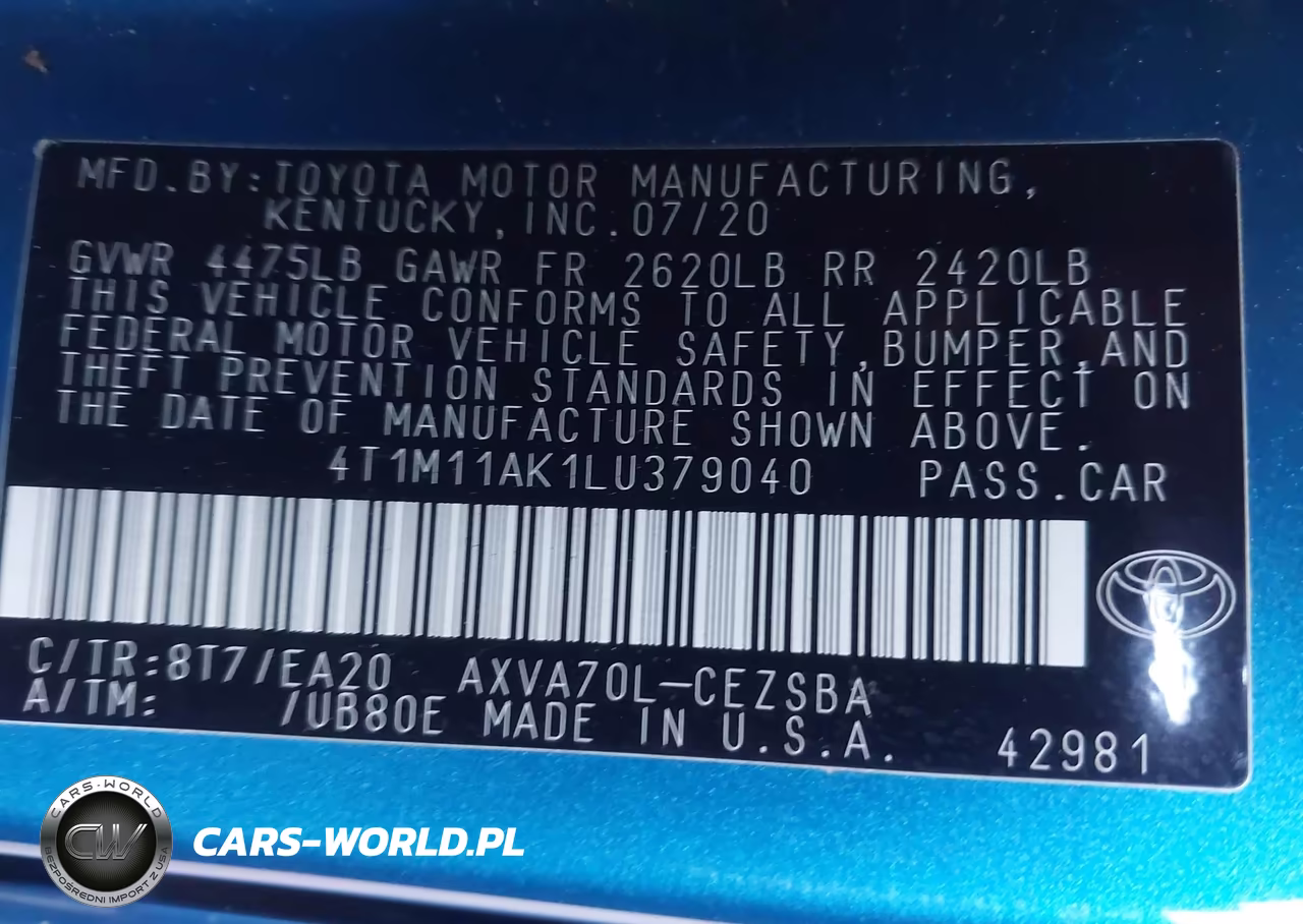2020 Toyota Camry Se VIN:4T1M11AK1LU379040 - 9