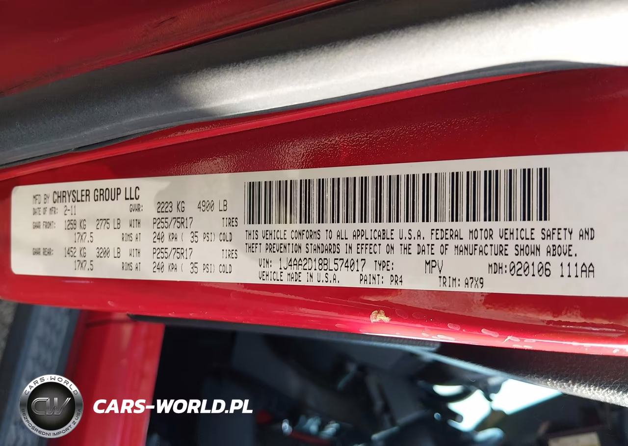 2011 Jeep Wrangler Sport VIN:1J4AA2D18BL574017 - 9
