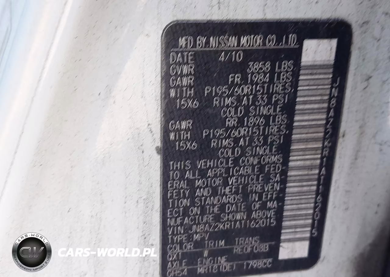 2010 Nissan Cube 1.8S VIN:JN8AZ2KR1AT162015 - 9
