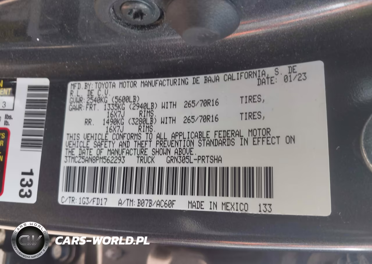 2023 Toyota Tacoma Trd Off Road VIN:3TMCZ5AN8PM562293 - 9