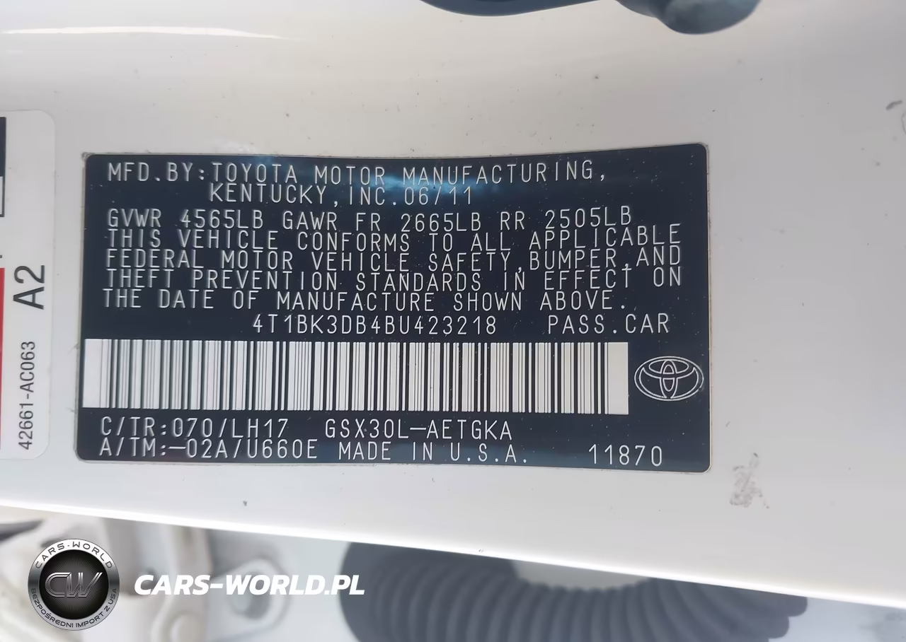 2011 Toyota Avalon VIN:4T1BK3DB4BU423218 - 9
