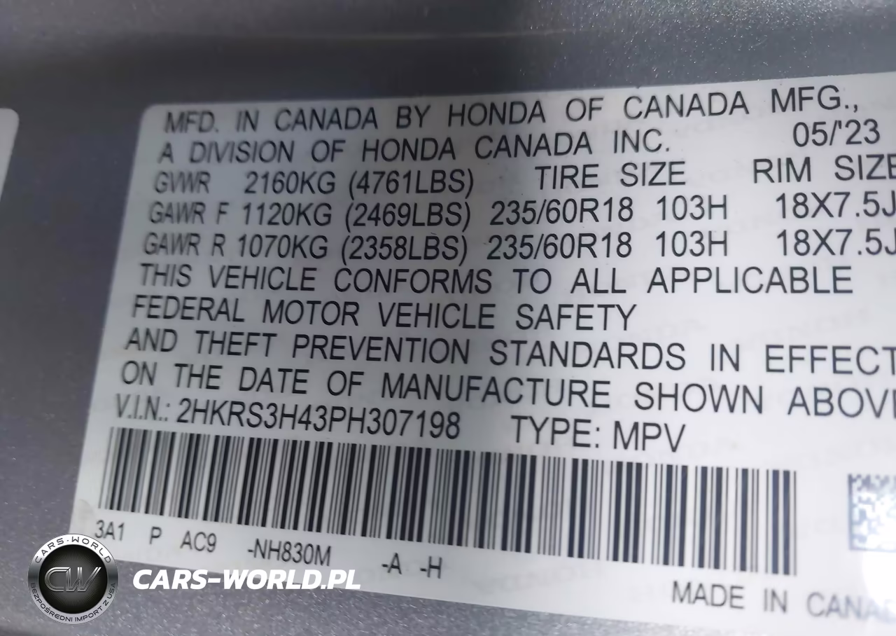 2023 Honda Cr-V Ex 2Wd VIN:2HKRS3H43PH307198 - 9