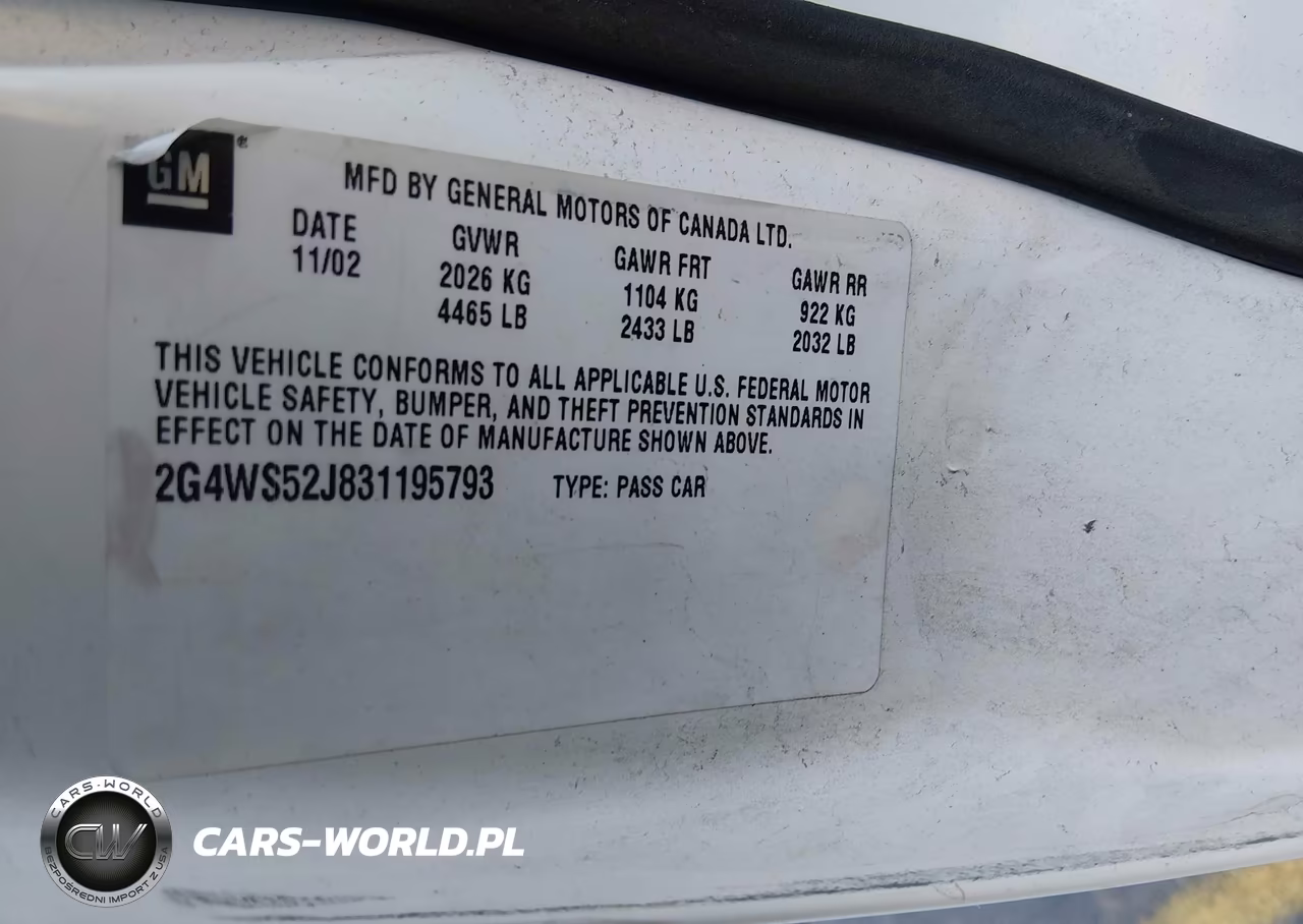 2003 Buick Century Custom VIN:2G4WS52J831195793 - 9