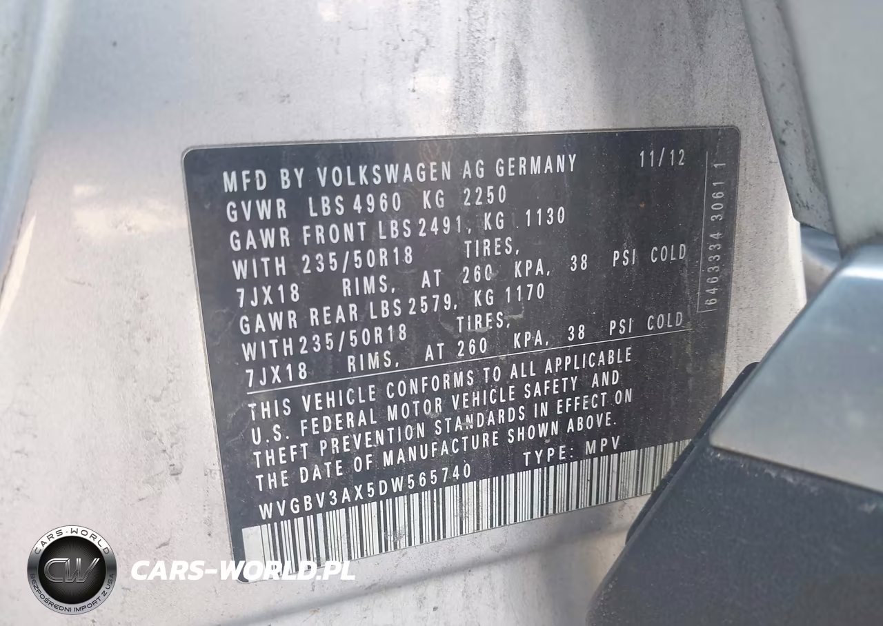 2013 Volkswagen Tiguan Se VIN:WVGBV3AX5DW565740 - 9