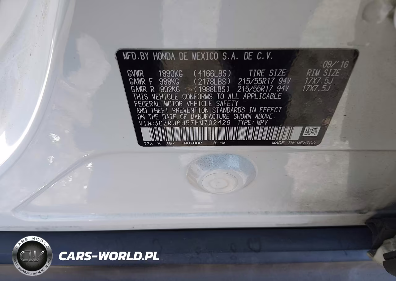 2017 Honda Hr-V Ex VIN:3CZRU6H57HM702429 - 9