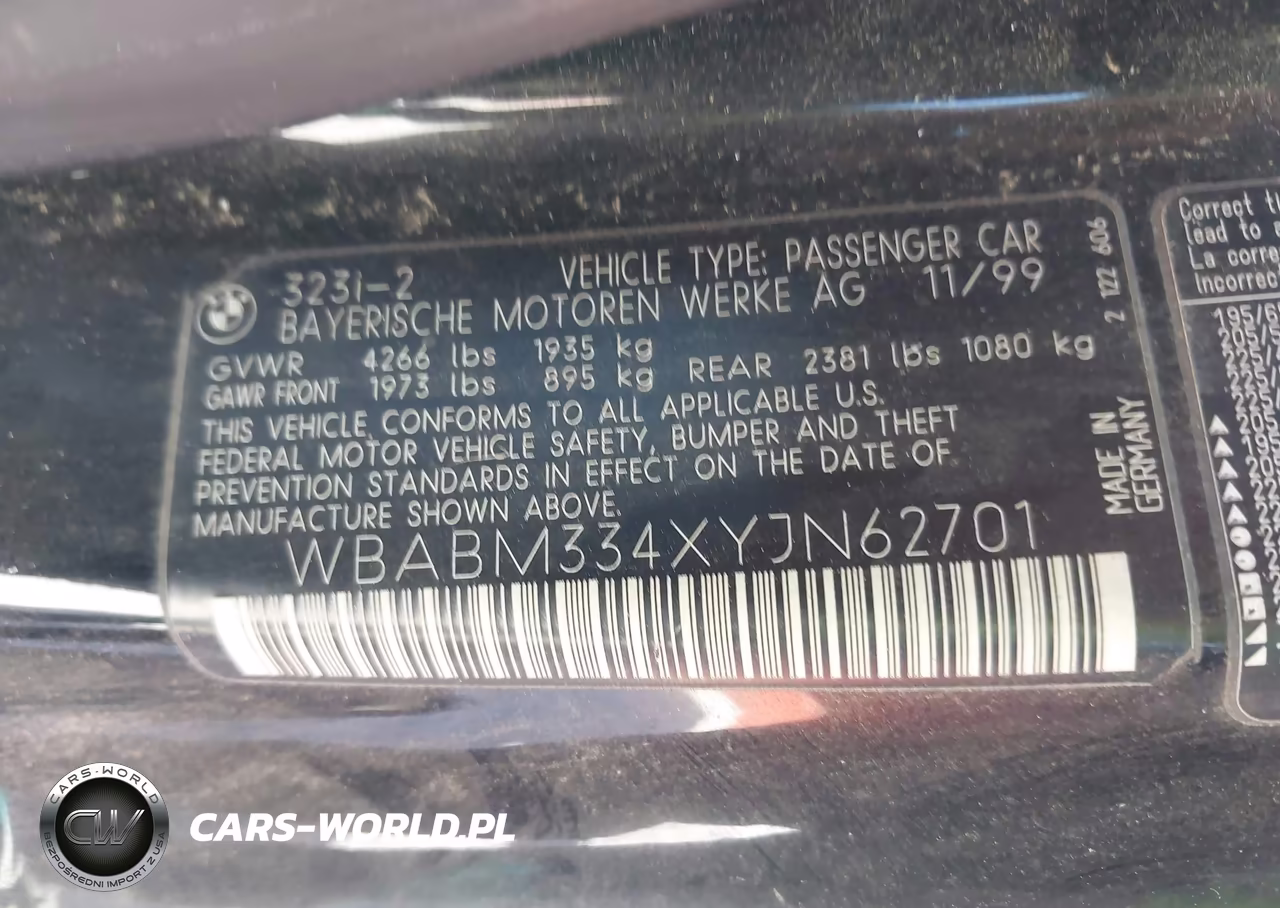 2000 BMW 323Ci VIN:WBABM334XYJN62701 - 9