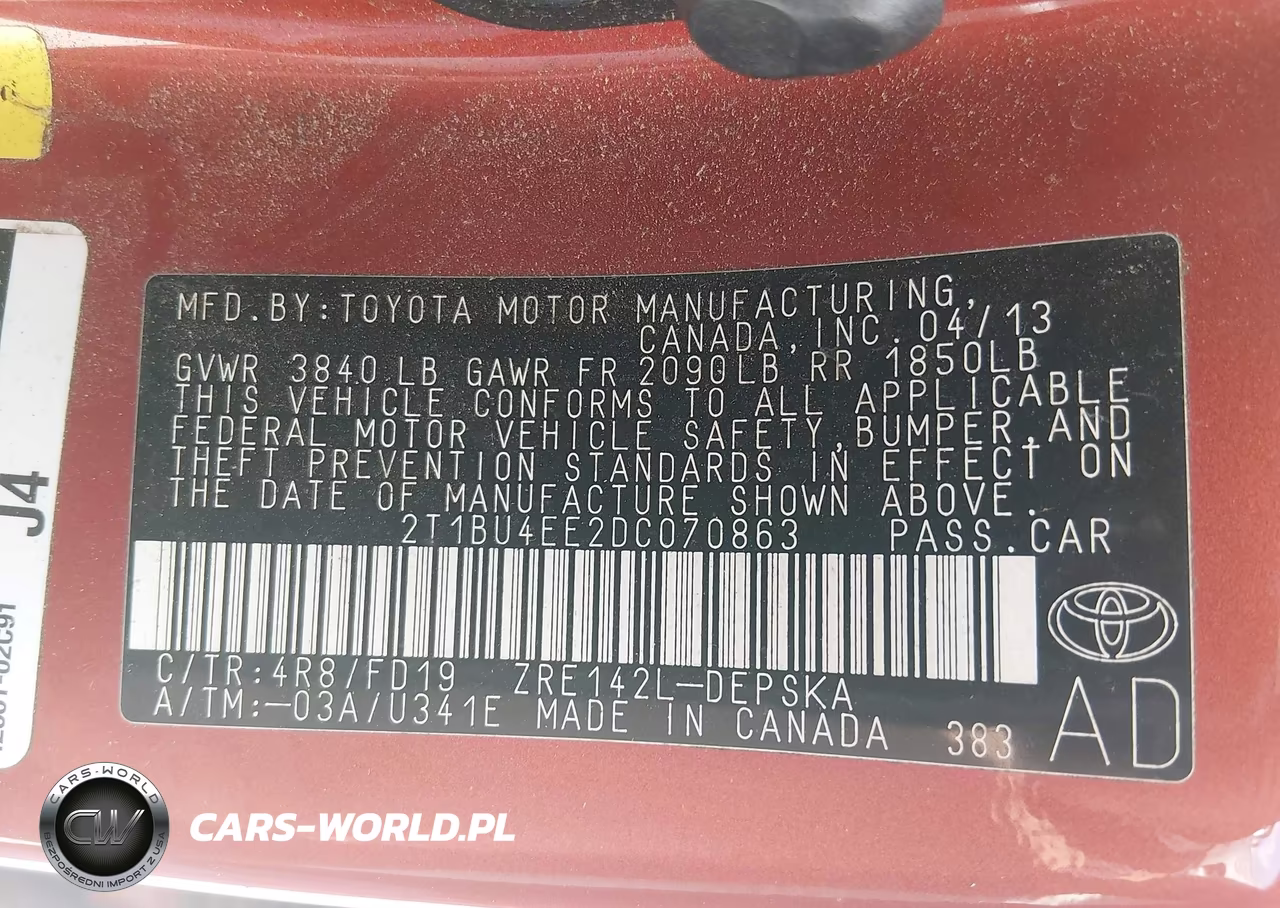 2013 Toyota Corolla S Special Edition VIN:2T1BU4EE2DC070863 - 9
