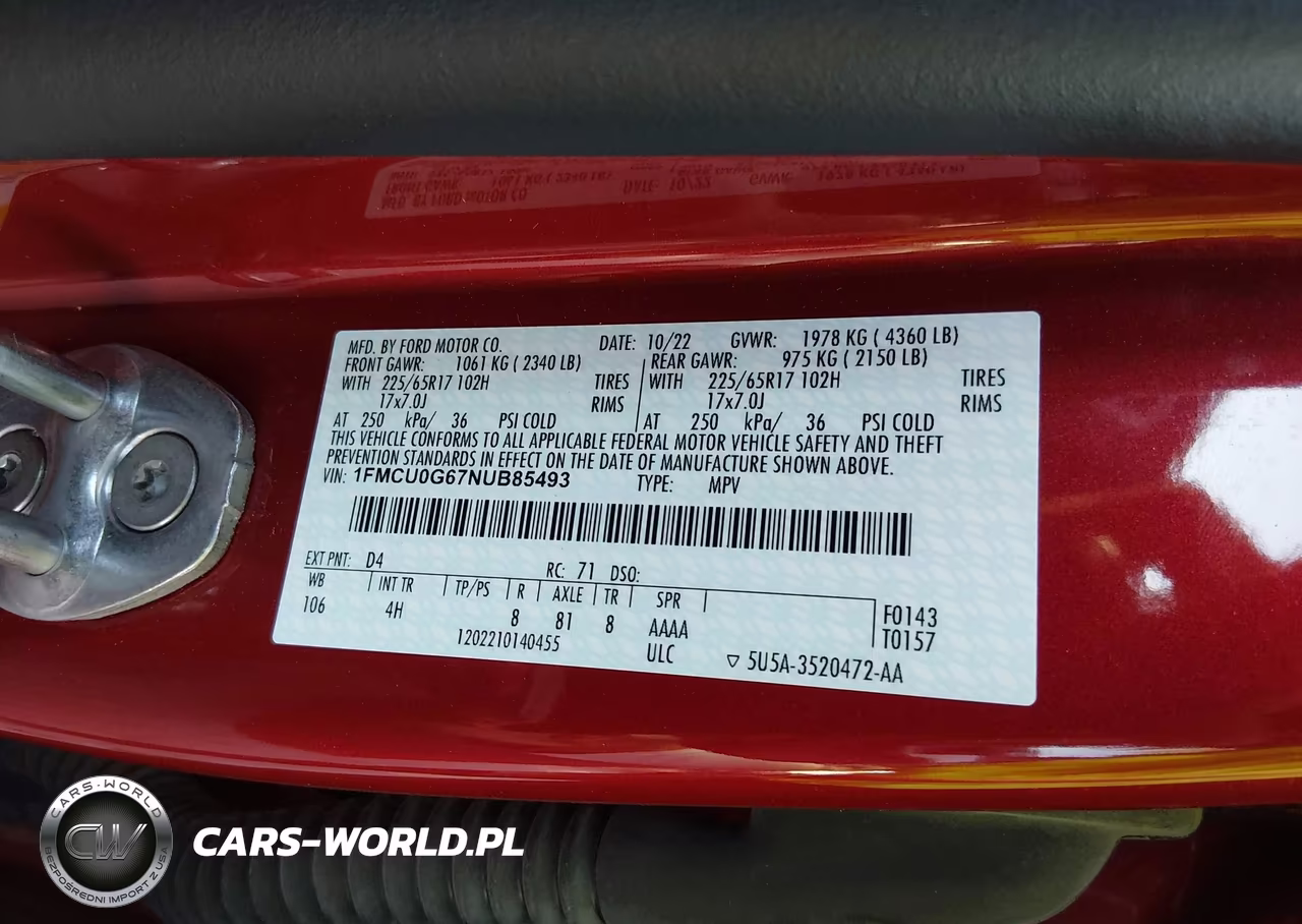 2022 Ford Escape Se VIN:1FMCU0G67NUB85493 - 9