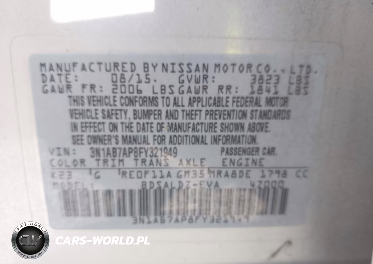 2015 Nissan Sentra Sv VIN:3N1AB7AP8FY321949 - 9