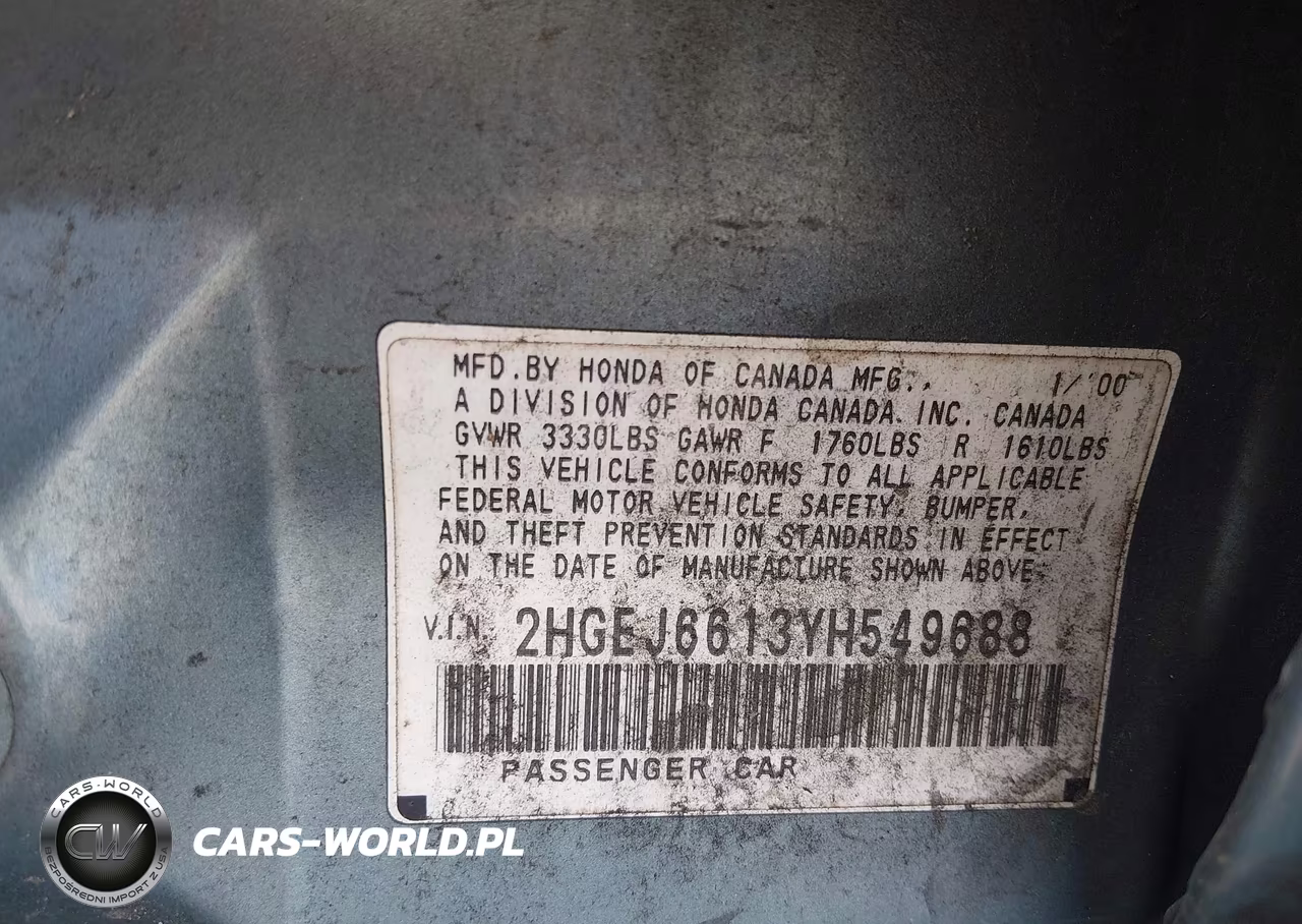 2000 Honda Civic Value Package VIN:2HGEJ6613YH549688 - 9