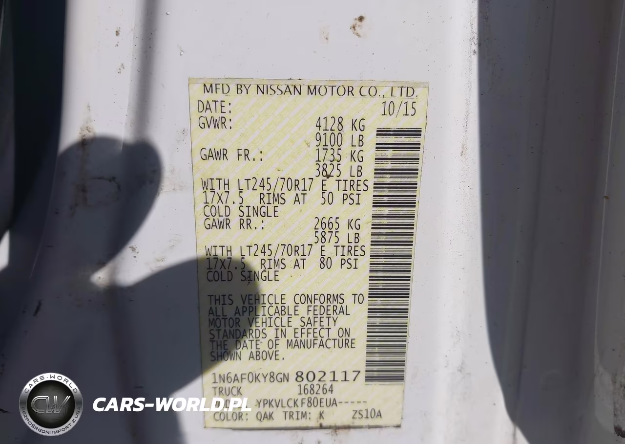 2016 Nissan Nv Cargo Nv2500 Hd S V8 VIN:1N6AF0KY8GN802117 - 9