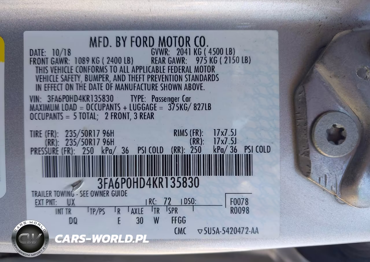 2019 Ford Fusion Se VIN:3FA6P0HD4KR135830 - 9