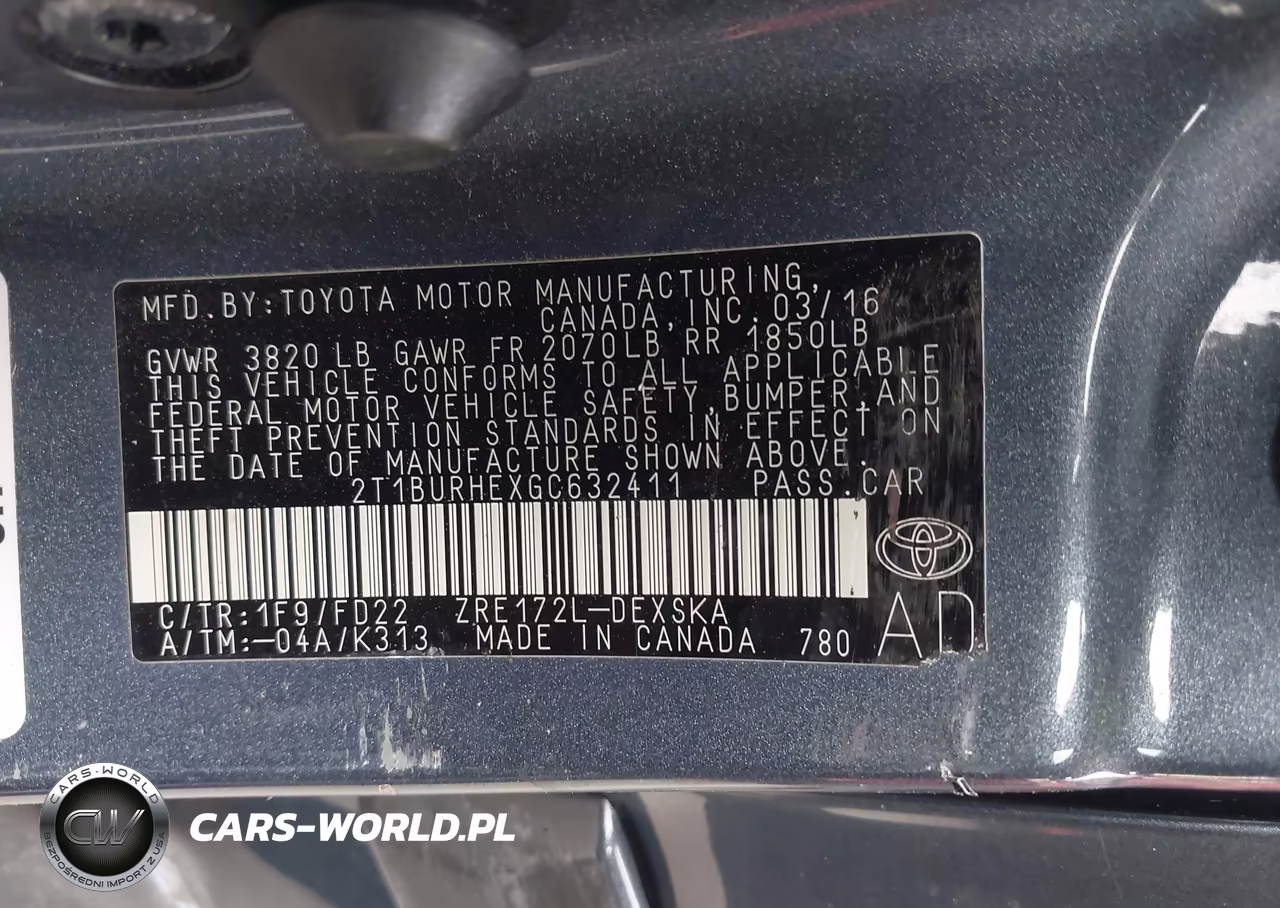 2016 Toyota Corolla S Plus VIN:2T1BURHEXGC632411 - 9